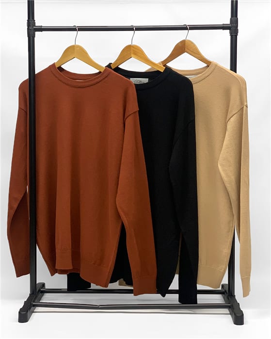 Sweater Escote Redondo Premium Con Lycra